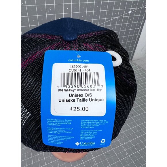 Columbia PFG Fish Flag Snapback Cap NEW Navy Blue - Picture 4 of 8
